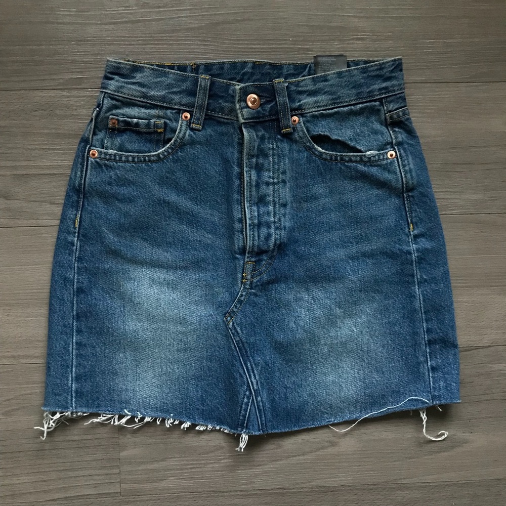 Blue jean mini skirt